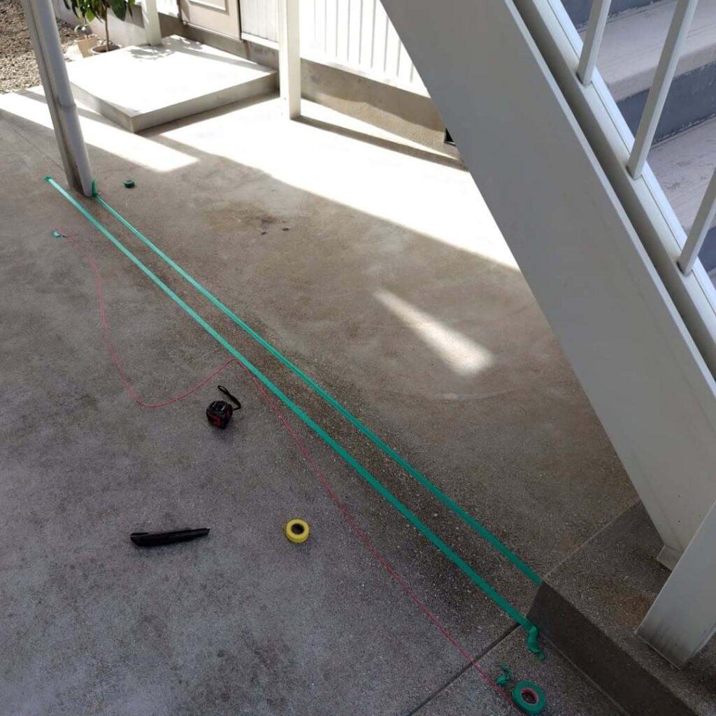 長崎市のAPオーナー様から駐車場のラインの塗装工事をお願いされました2