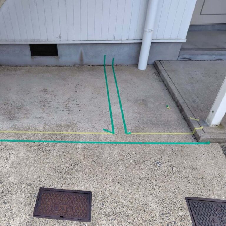 長崎市のAPオーナー様から駐車場のラインの塗装工事をお願いされました1