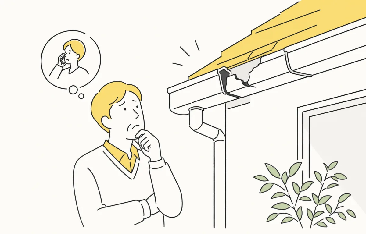 傷んだ雨どいや屋根を見て困るお客様